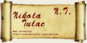 Nikola Tulać vizit kartica